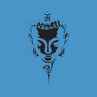 Round Neck Premium Tee White - Buddha Face Design